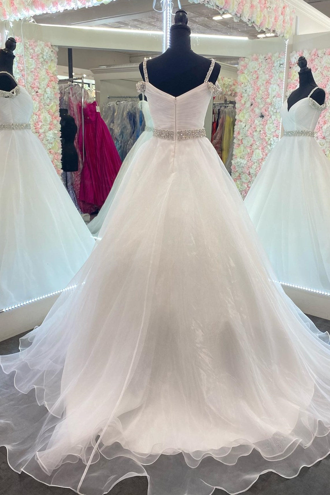 Dressime A-Line Beaded Cold-Shoulder Prom Dress With Beaded dressime