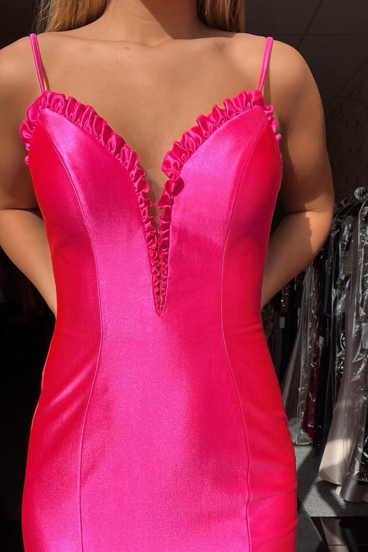 Dressime Mermaid Spaghetti Straps Satin Slit Long Prom Dresses dressime
