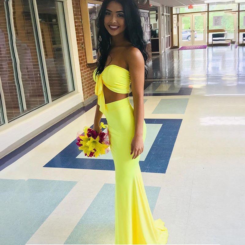 Dressime Orange Sweetheart Two Pieces Mermaid Sexy Long Bridesmaid Dresses Prom Dresses dressime