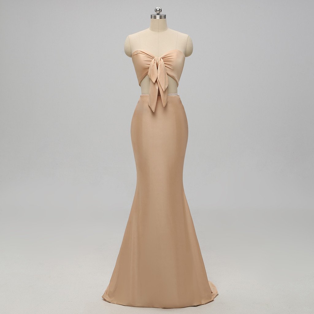 Dressime Orange Sweetheart Two Pieces Mermaid Sexy Long Bridesmaid Dresses Prom Dresses dressime