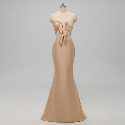 Dressime Orange Sweetheart Two Pieces Mermaid Sexy Long Bridesmaid Dresses Prom Dresses dressime